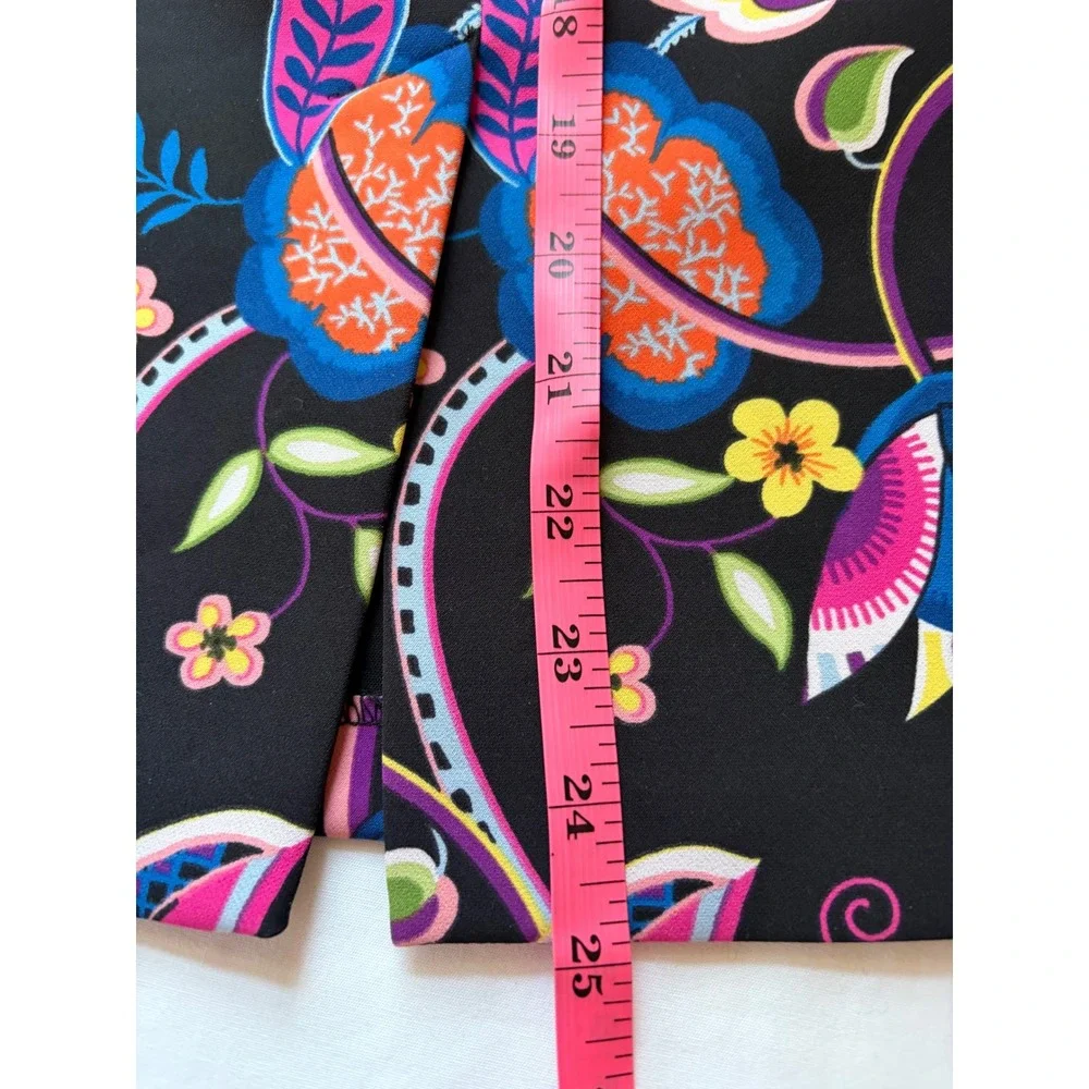 Philosophy Bold‎ Floral Paisley Pencil Skirt Black Multi Womens 14 Stretch